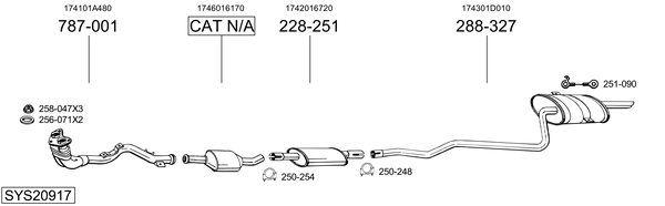 Sistema de gases de escape BOSAL SYS20917