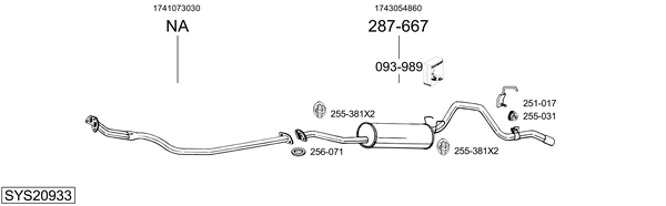Sistema de gases de escape Toyota HILUX IV Pickup