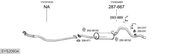 Sistema de gases de escape Toyota HILUX IV Pickup
