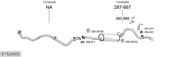 Sistema de gases de escape Toyota HILUX IV Pickup