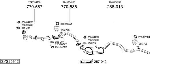 Sistema de gases de escape Toyota LAND CRUISER Hardtop