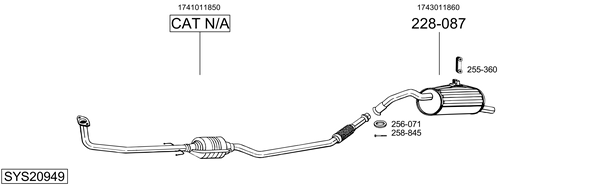 Sistema de gases de escape BOSAL SYS20949