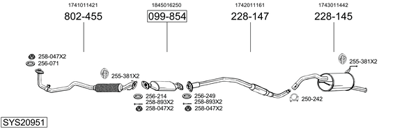 Sistema de gases de escape BOSAL SYS20951