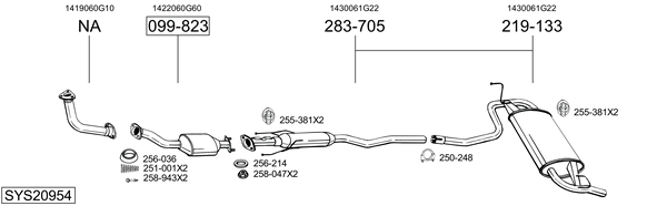 Sistema de gases de escape Suzuki BALENO Hatchback