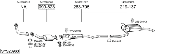 Sistema de gases de escape BOSAL SYS20963