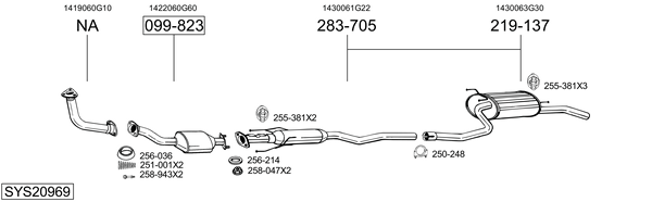 Sistema de gases de escape BOSAL SYS20969