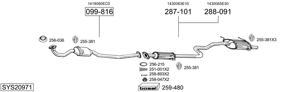 Sistema de gases de escape Suzuki SWIFT II Hatchback
