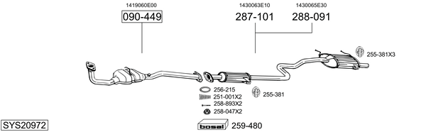 Sistema de gases de escape Suzuki SWIFT II Hatchback