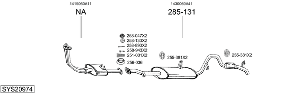 Sistema de gases de escape Suzuki VITARA Cabrio
