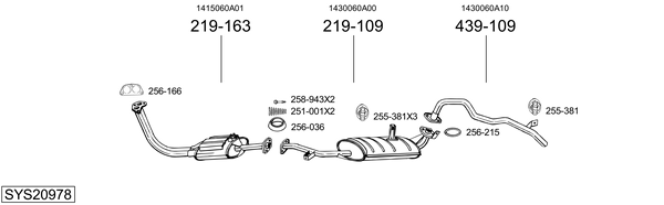 Sistema de gases de escape Suzuki VITARA