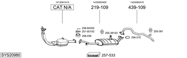 Sistema de gases de escape Suzuki VITARA