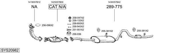 Sistema de gases de escape Suzuki VITARA