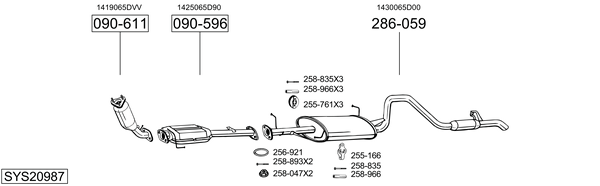 Sistema de gases de escape Suzuki GRAND VITARA I
