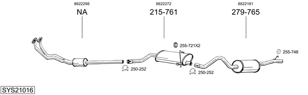 Sistema de gases de escape BOSAL SYS21016