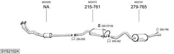 Sistema de gases de escape Saab 900 I Convertible