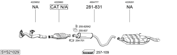 Sistema de gases de escape Saab 900 II Coupe