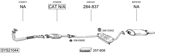 Sistema de gases de escape Saab 9000