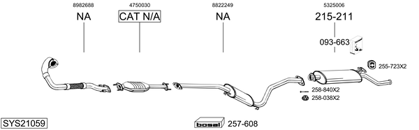 Sistema de gases de escape Saab 9000