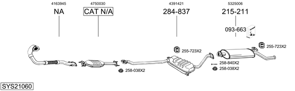 Sistema de gases de escape Saab 9000