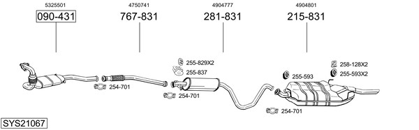 Sistema de gases de escape Saab 9-3 Cabriolet