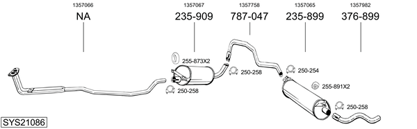 Sistema de gases de escape BOSAL SYS21086