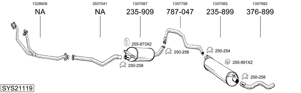 Sistema de gases de escape Volvo 240 Kombi