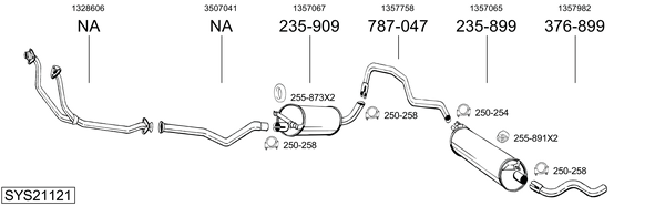 Sistema de gases de escape Volvo 240 Kombi