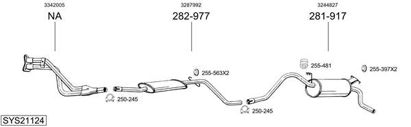Sistema de gases de escape Volvo 340-360