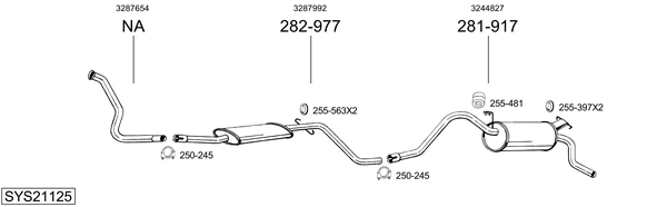 Sistema de gases de escape BOSAL SYS21125