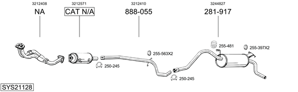 Sistema de gases de escape Volvo 340-360