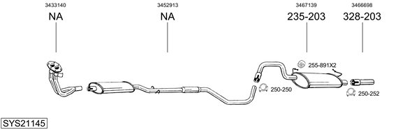 Sistema de gases de escape Volvo 440