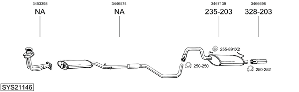 Sistema de gases de escape Volvo 440