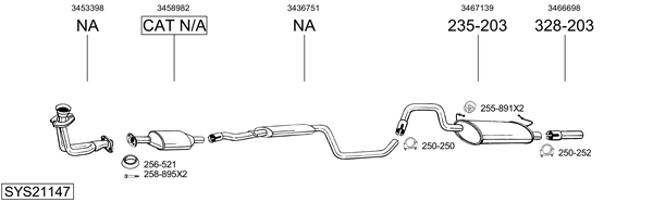 Sistema de gases de escape Volvo 440