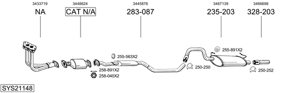 Sistema de gases de escape Volvo 440