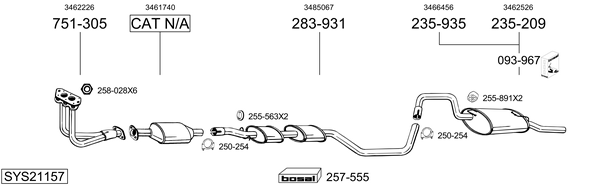 Sistema de gases de escape Volvo 460