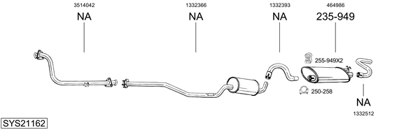 Sistema de gases de escape Volvo 740