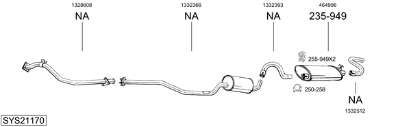 Sistema de gases de escape Volvo 740
