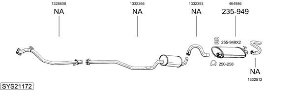 Sistema de gases de escape Volvo 740