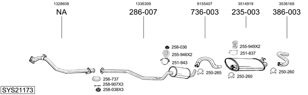 Sistema de gases de escape Volvo 740