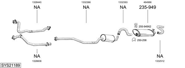 Sistema de gases de escape BOSAL SYS21189