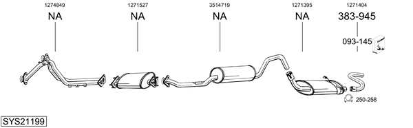 Sistema de gases de escape Volvo 760 Kombi
