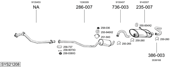 Sistema de gases de escape Volvo 940