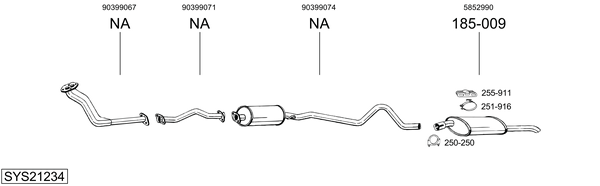 Sistema de gases de escape Vauxhall ASTRA Mk II Estate