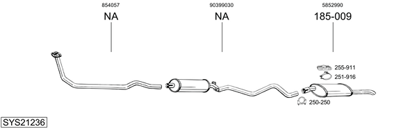 Sistema de gases de escape Vauxhall ASTRA Mk II Estate