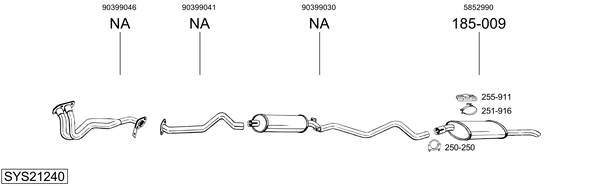 Sistema de gases de escape Vauxhall ASTRA Mk II Estate