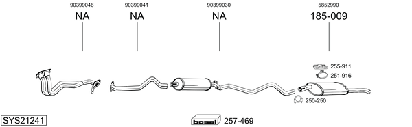 Sistema de gases de escape Vauxhall ASTRA Mk II Estate