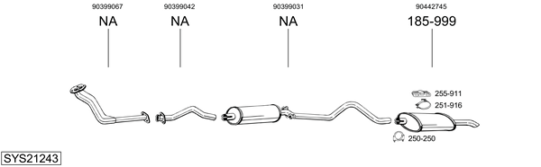 Sistema de gases de escape Vauxhall ASTRA Mk II Hatchback
