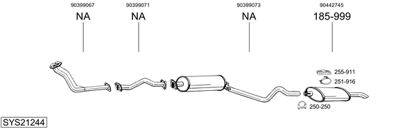 Sistema de gases de escape Vauxhall ASTRA Mk II Hatchback