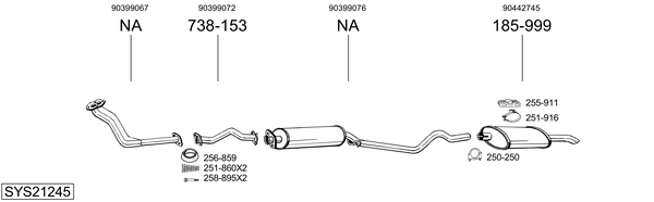 Sistema de gases de escape Vauxhall ASTRA Mk II Hatchback