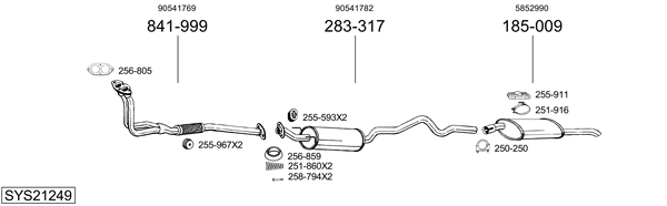 Sistema de gases de escape Vauxhall ASTRA Mk III Estate